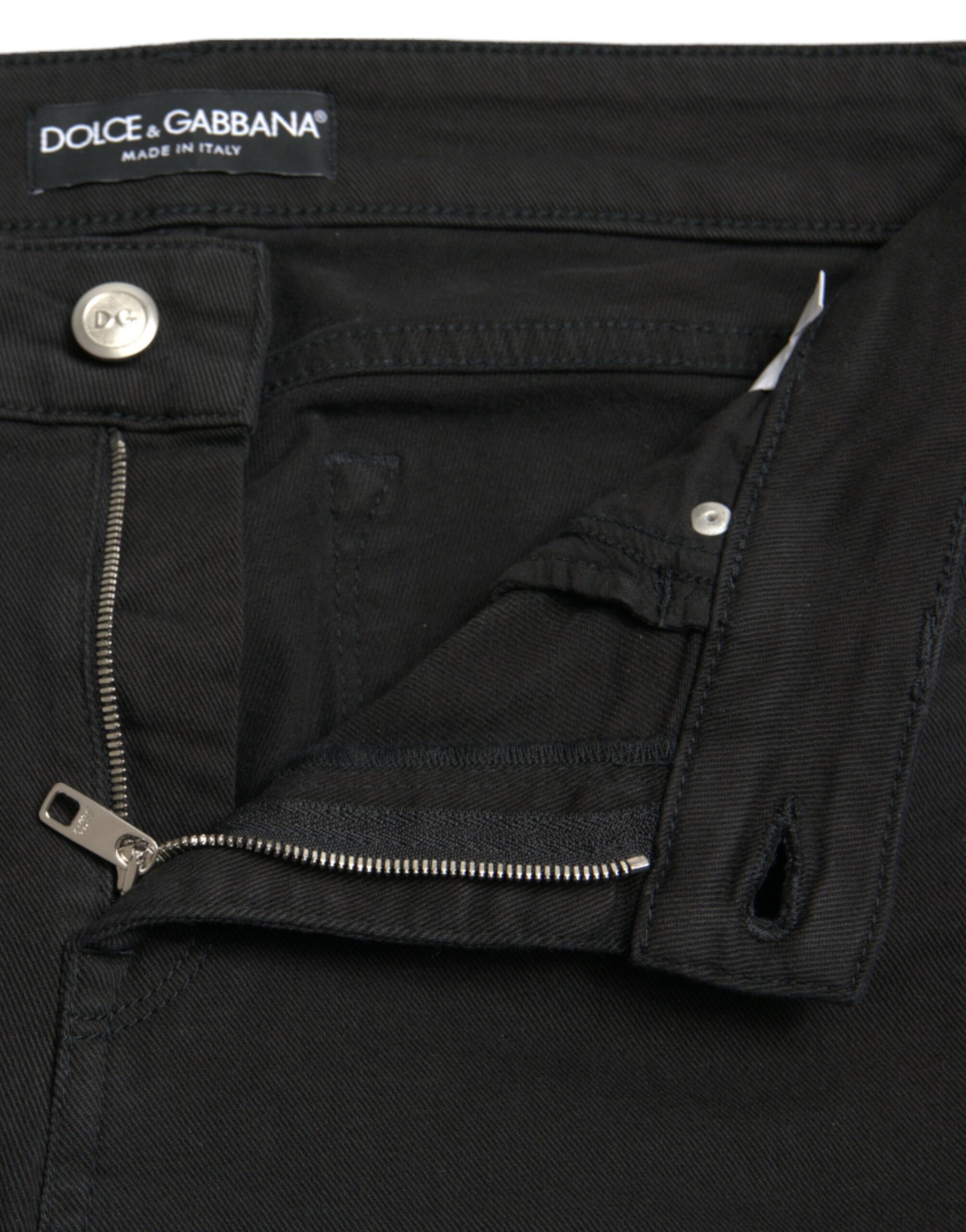 Dolce &amp; Gabbana Chic Black Mid-Waist Stretch Jeans