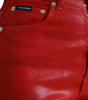 Dolce &amp; Gabbana Elegant High-Waist Stretch Denim in Red