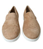 Dolce & Gabbana Beige Suede Caiman Men Loafers Slippers Shoes