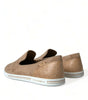 Dolce & Gabbana Beige Suede Caiman Men Loafers Slippers Shoes