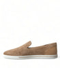 Dolce & Gabbana Beige Suede Caiman Men Loafers Slippers Shoes
