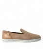 Dolce & Gabbana Beige Suede Caiman Men Loafers Slippers Shoes