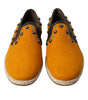 Dolce & Gabbana Orange Linen Leather Studded Loafers Shoes