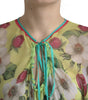 Dolce & Gabbana Multicolor Floral Silk Kaftan Maxi Dress