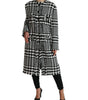 Dolce & Gabbana Black White Houndstooth Trench Coat Jacket