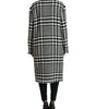 Dolce & Gabbana Black White Houndstooth Trench Coat Jacket