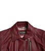 Dolce & Gabbana Bordeaux Leather Biker Coat Lambskin Jacket