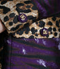 Dolce & Gabbana Purple Lamé Jacquard Tiger Print Coat Jacket