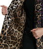 Dolce & Gabbana Purple Lamé Jacquard Tiger Print Coat Jacket