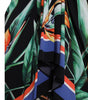 Dolce & Gabbana Black Strelitzia High Waist Wrap Midi Skirt