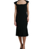Dolce & Gabbana Black Cady Viscose Sleeveless Dress