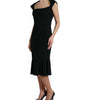 Dolce & Gabbana Black Cady Viscose Sleeveless Dress