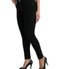 Dolce &amp; Gabbana Elegant Black Mid-Waist Stretch Jeans