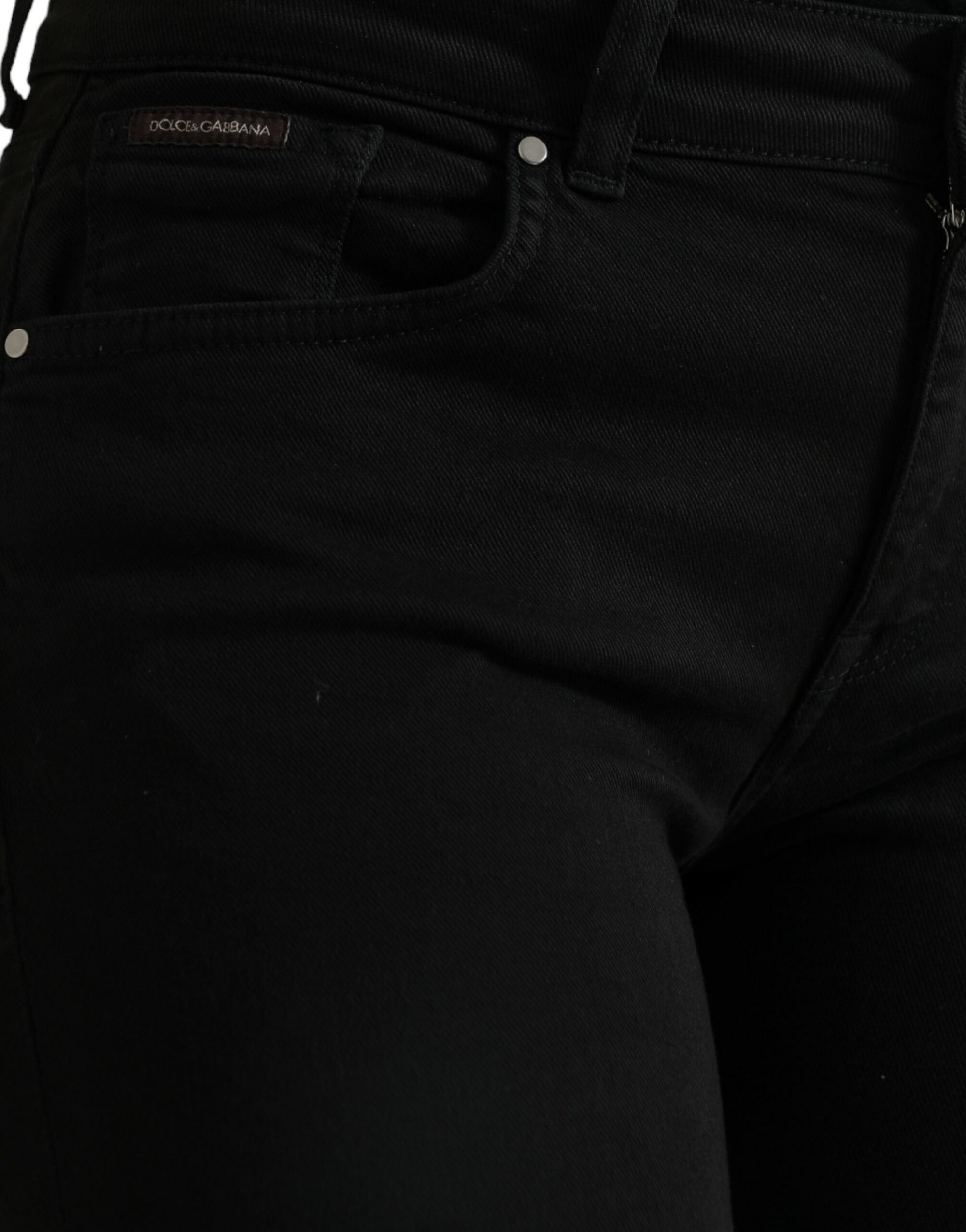 Dolce &amp; Gabbana Elegant Black Mid-Waist Stretch Jeans