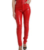 Dolce &amp; Gabbana High Waist Red Skinny Pants - Sleek and Chic