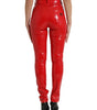 Dolce &amp; Gabbana High Waist Red Skinny Pants - Sleek and Chic