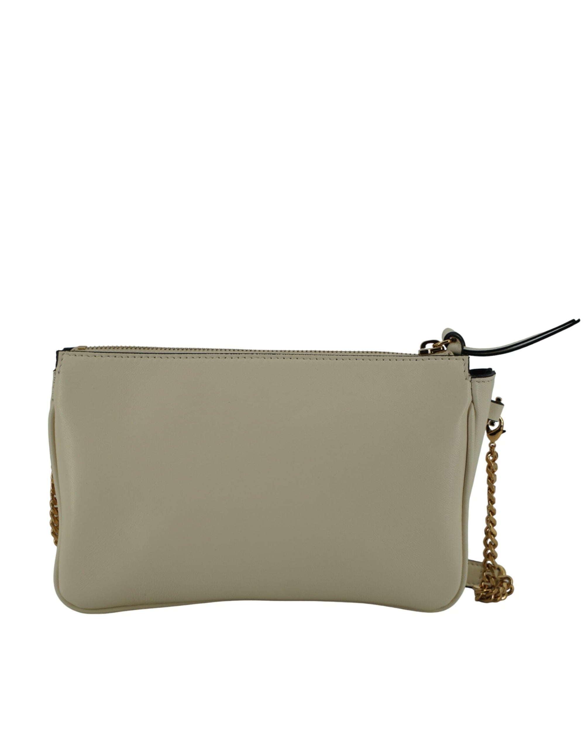 Pochette bandoulière élégante en cuir d'agneau blanc Versace
