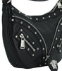Versace Elegant Black Leather Hobo Shoulder Bag