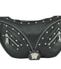 Versace Elegant Black Leather Hobo Shoulder Bag