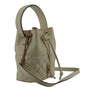 Versace Elegant Small White Leather Bucket Shoulder Bag