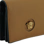 Versace Elegant Compact Leather Wallet in Brown