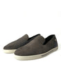 Dolce & Gabbana Blue Suede Caiman Men Loafers Slippers Shoes