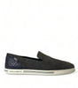 Dolce & Gabbana Blue Suede Caiman Men Loafers Slippers Shoes
