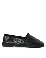Dolce &amp; Gabbana Exotic Black Leather Espadrilles