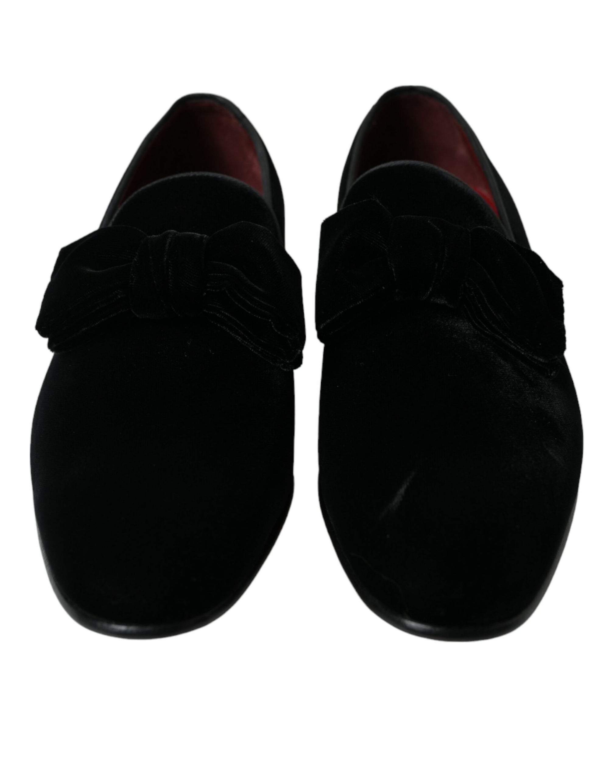 Dolce &amp; Gabbana Elegant Black Velvet Loafers - Men's Luxury Footwear