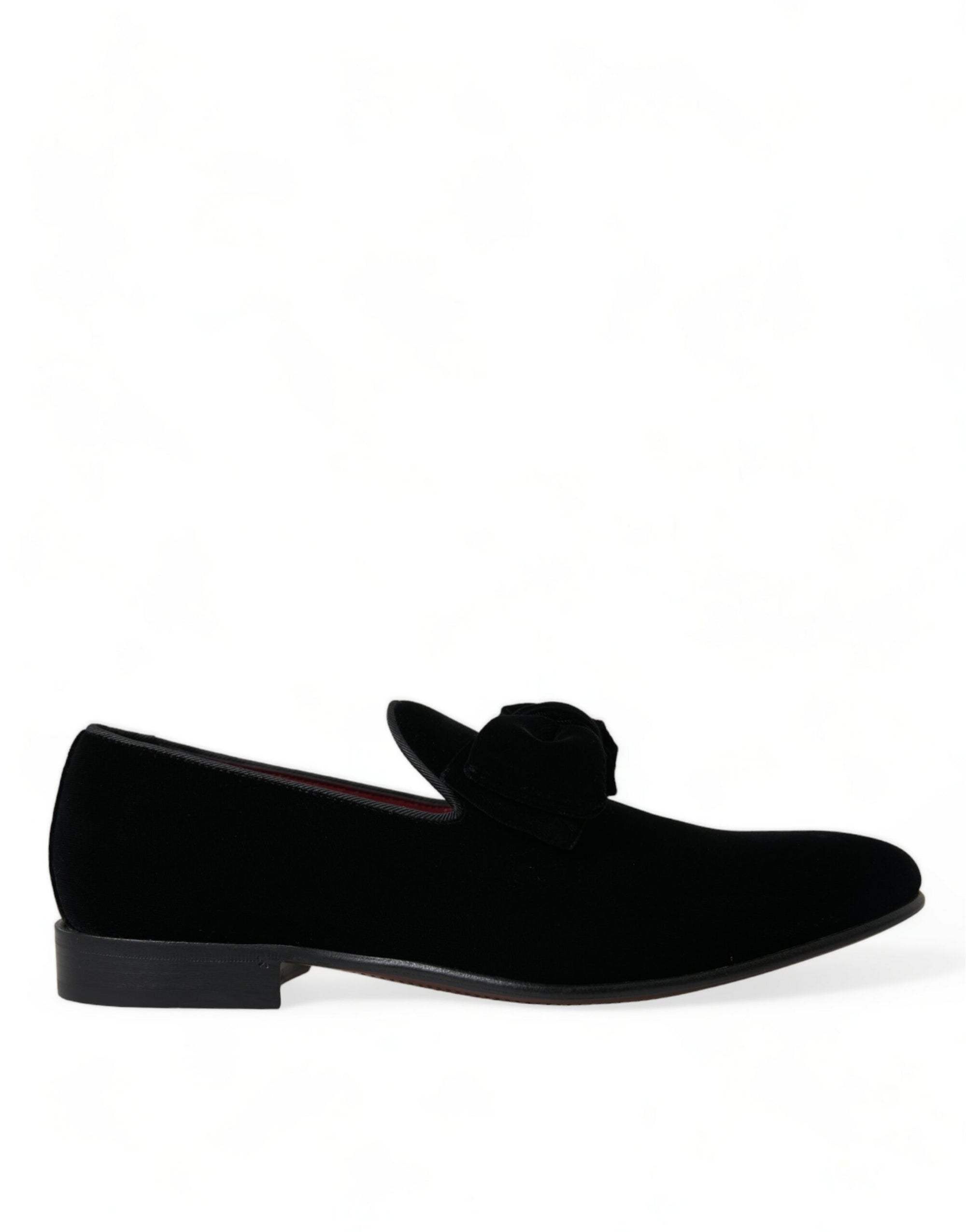 Dolce &amp; Gabbana Elegant Black Velvet Loafers - Men's Luxury Footwear