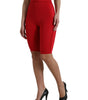 Dolce &amp; Gabbana Chic Red High Waist Leggings Pants