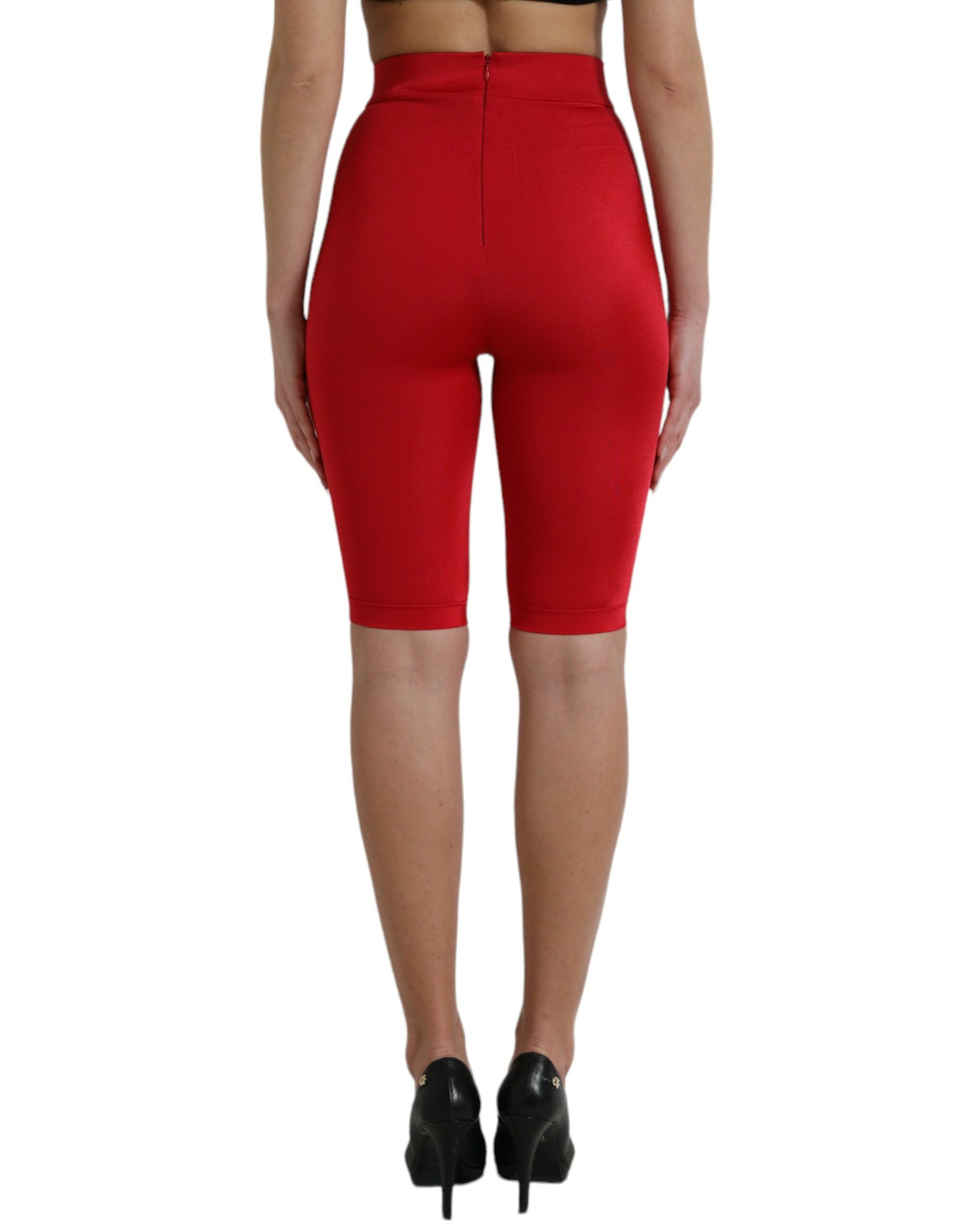 Dolce &amp; Gabbana Chic Red High Waist Leggings Pants