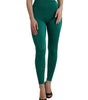 Dolce &amp; Gabbana Green High Waist Designer Leggings