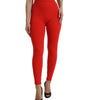 Dolce &amp; Gabbana Elegant High Waist Red Leggings