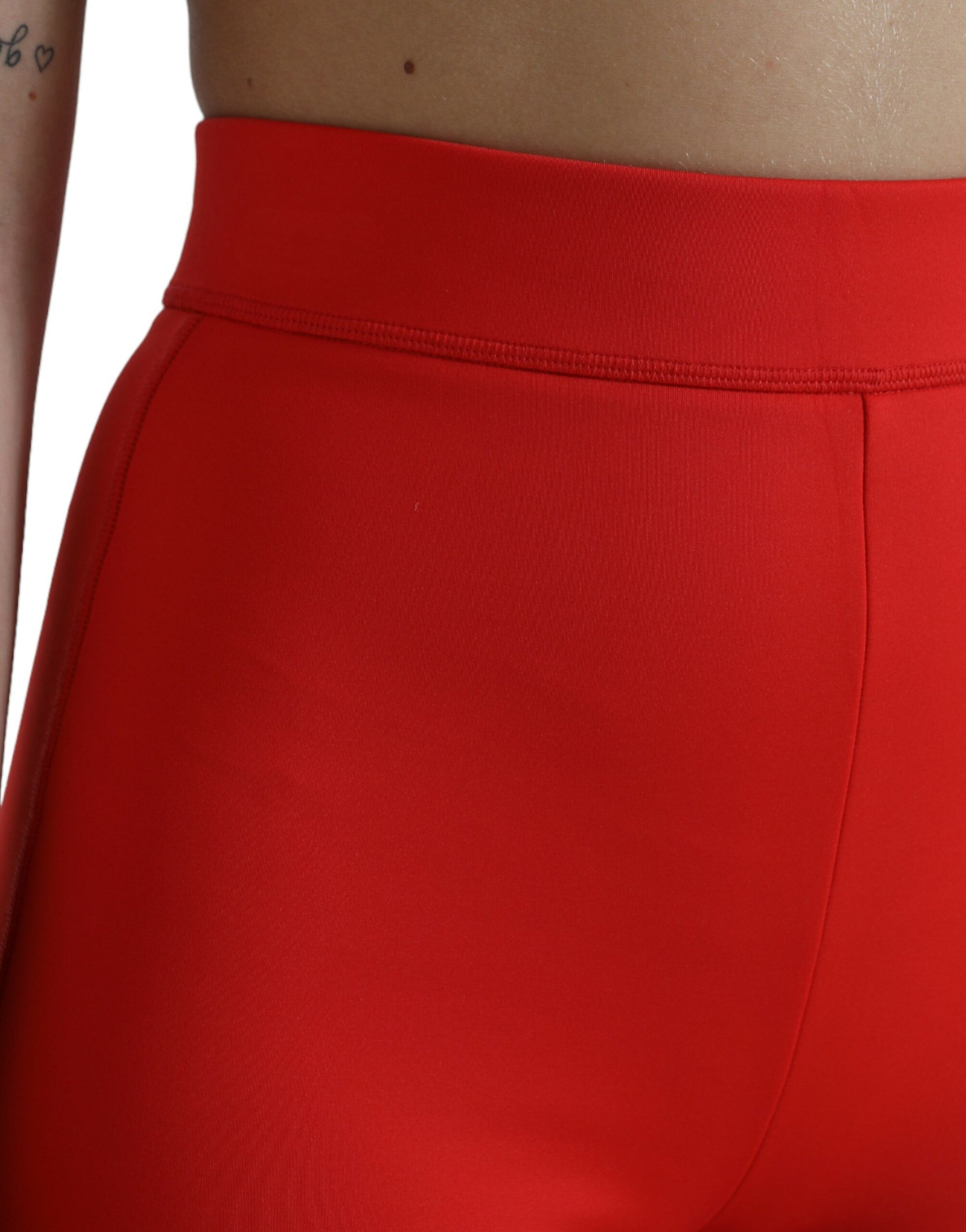 Dolce &amp; Gabbana Elegant High Waist Red Leggings