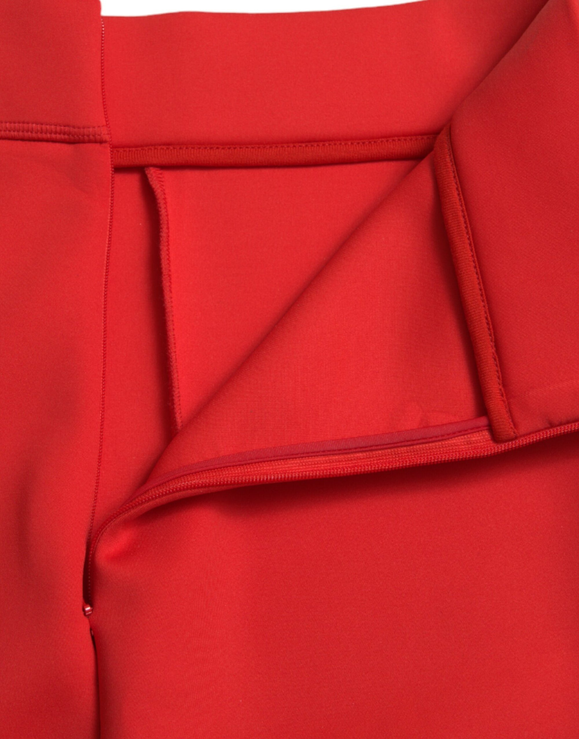 Dolce &amp; Gabbana Elegant High Waist Red Leggings