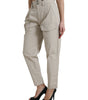 Dolce &amp; Gabbana High-Waisted Tapered Fashion Pants - Beige