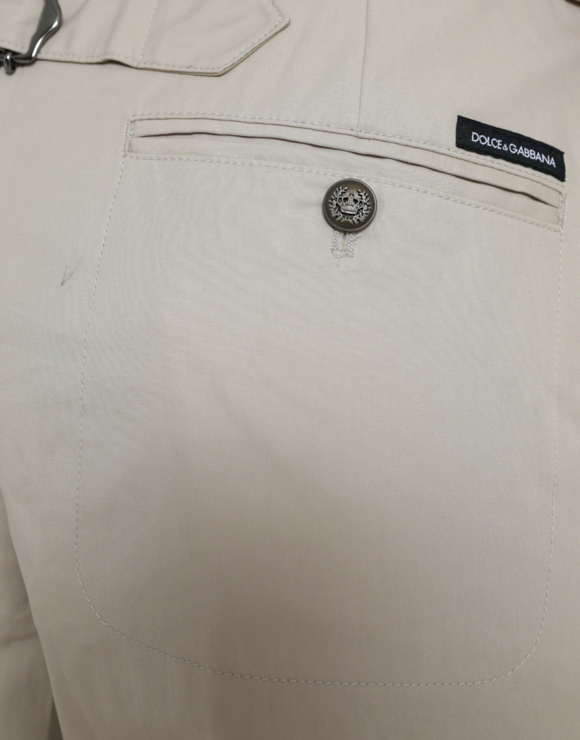 Dolce &amp; Gabbana High-Waisted Tapered Fashion Pants - Beige