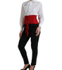 Dolce & Gabbana Red Silk Belt Waist Lace Up Strap Corset