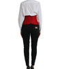 Dolce & Gabbana Red Silk Belt Waist Lace Up Strap Corset