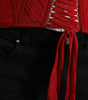 Dolce & Gabbana Red Silk Belt Waist Lace Up Strap Corset