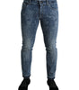 Dolce & Gabbana Blue Washed Skinny Cotton Stretch Denim Jeans