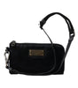 Dolce & Gabbana Elegant Black Nylon & Leather Pouch