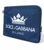 Pochette zippée élégante en nylon bleu Dolce &amp; Gabbana