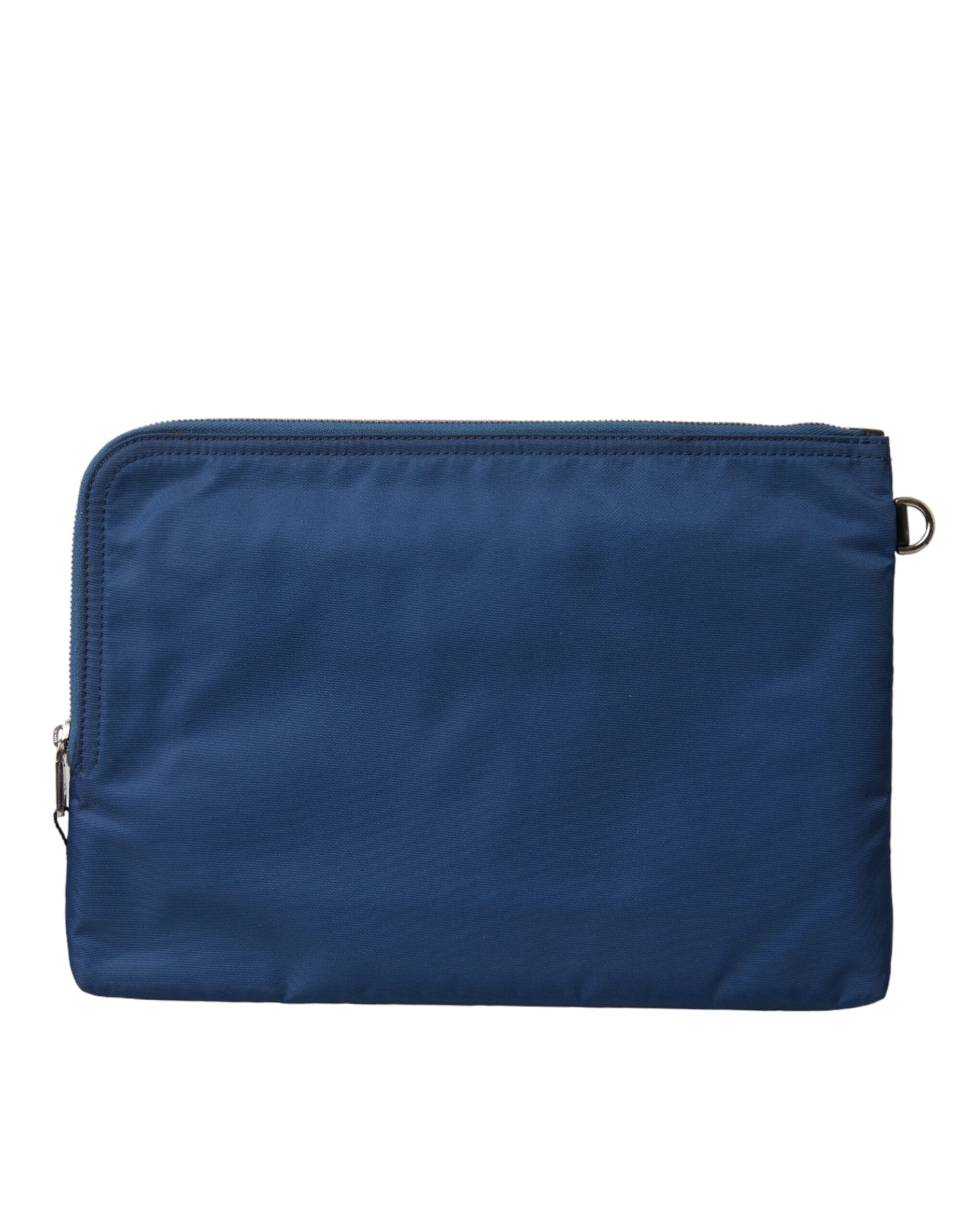 Pochette zippée élégante en nylon bleu Dolce &amp; Gabbana