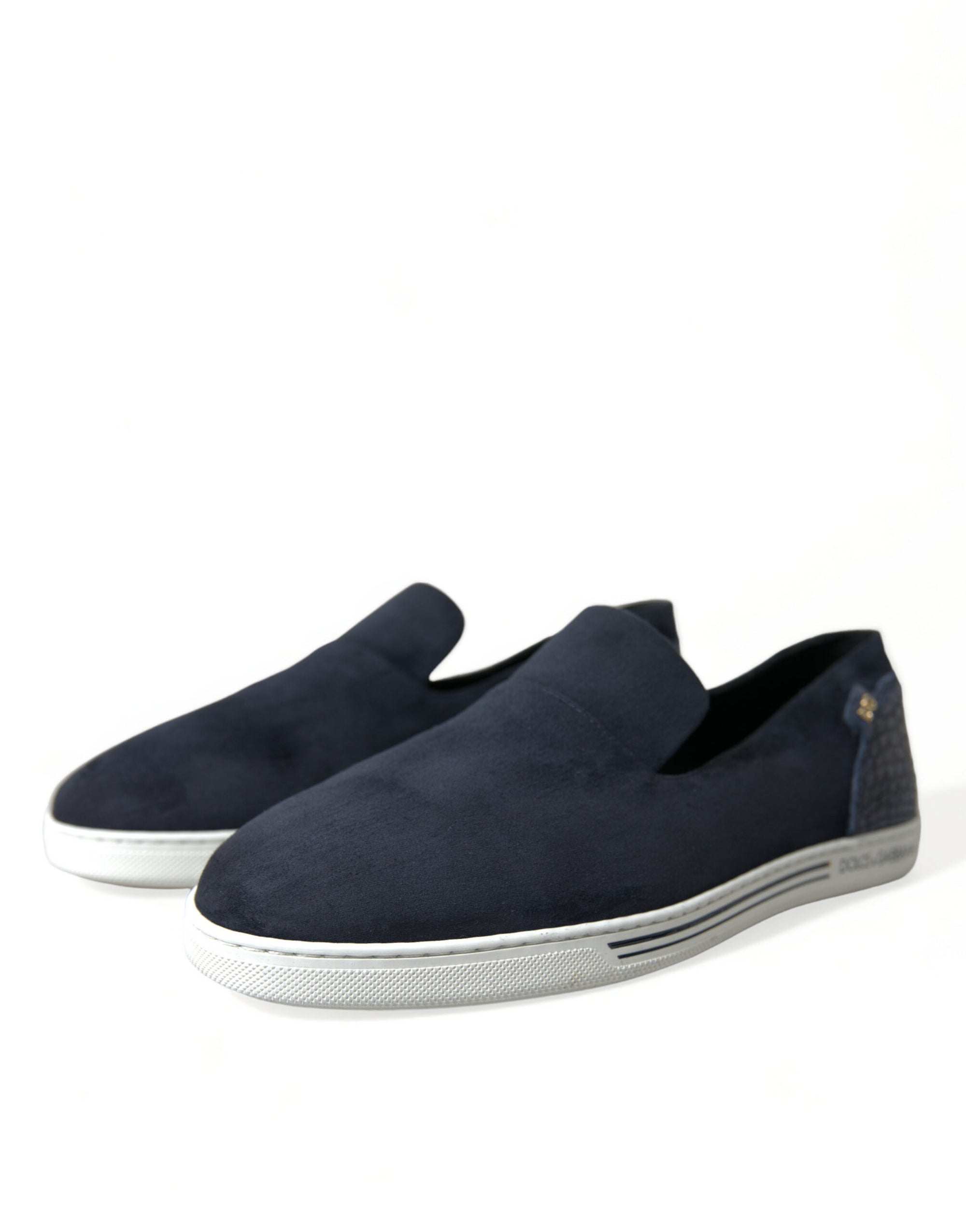 Dolce &amp; Gabbana Elegant Blue Suede Leather Loafers