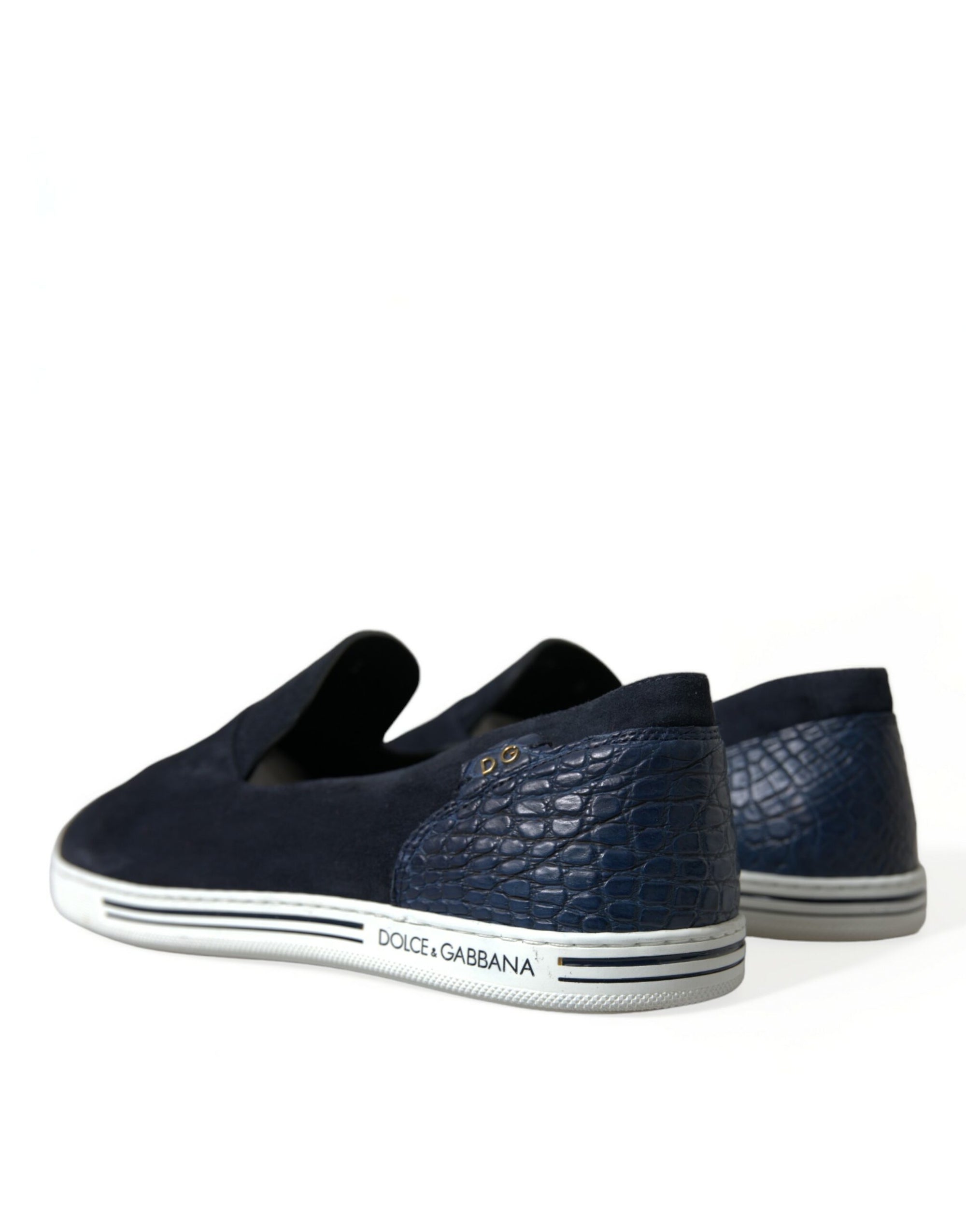 Dolce &amp; Gabbana Elegant Blue Suede Leather Loafers