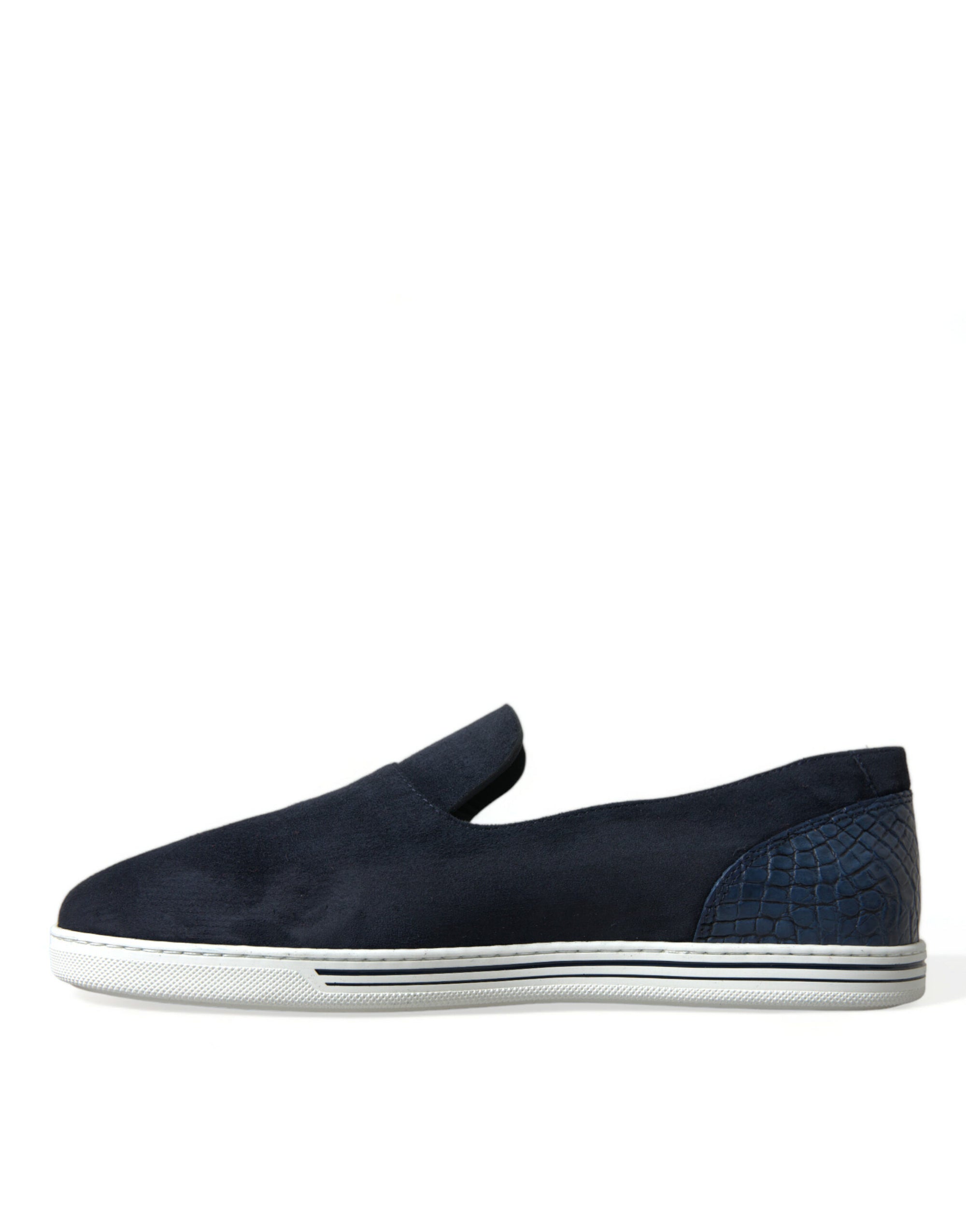 Dolce &amp; Gabbana Elegant Blue Suede Leather Loafers
