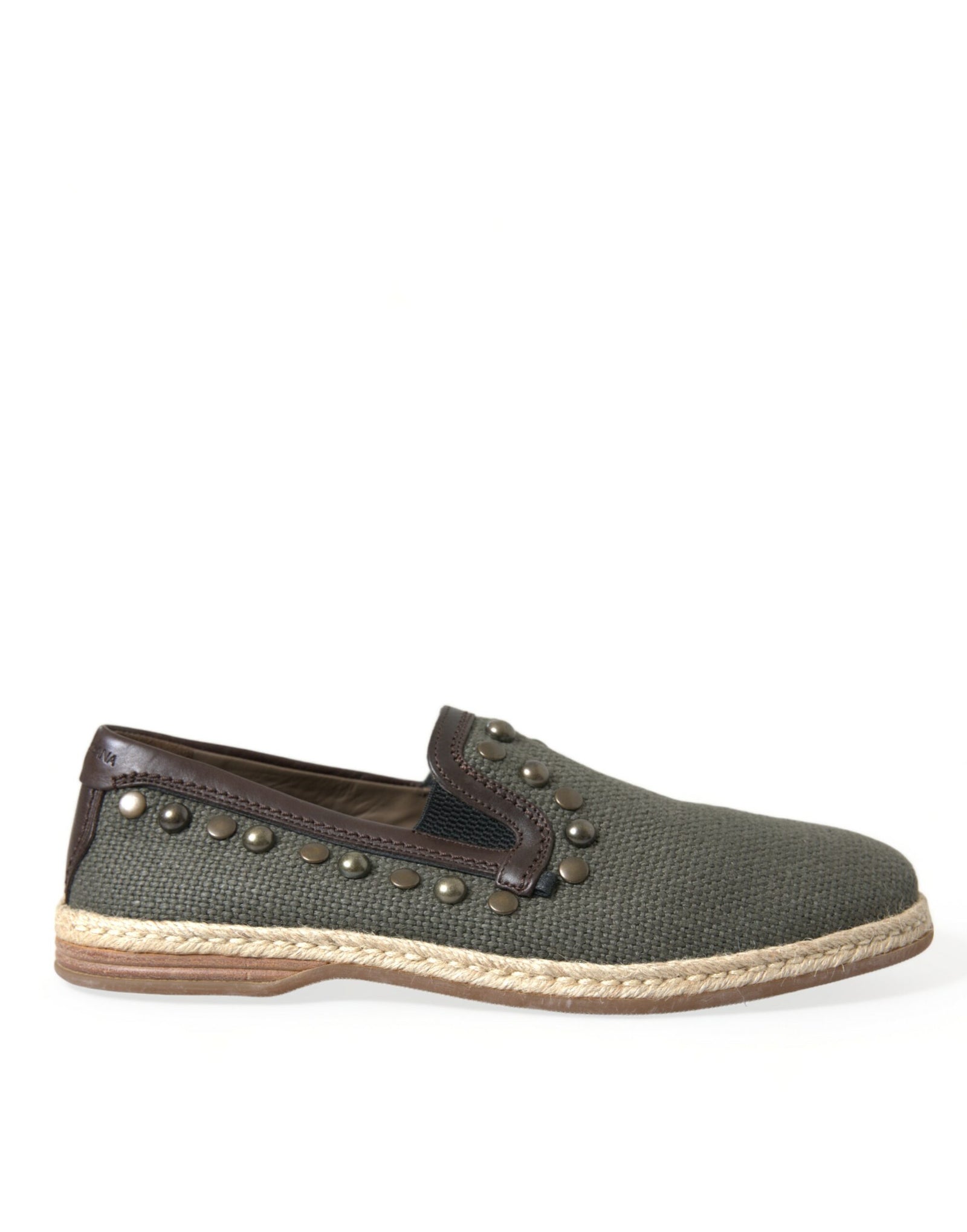 Dolce &amp; Gabbana Studded Canvas Loafer Slipper Shoes