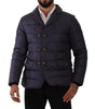 Dolce & Gabbana Blue Silk Goat Coat Blouson Winter Jacket